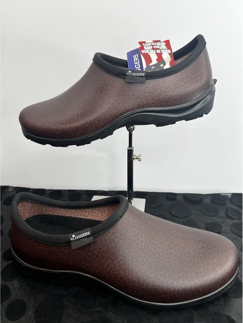 Sloggers Men’s 9 Women’s 11 Waterproof Slip On Shoes Brown NWT Made in USA